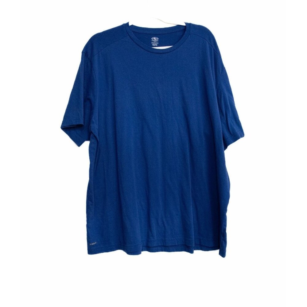 Athletic Mens Royal Blue Cotton T Shirt Blank Solid Pullover Short Sleeve 2XL